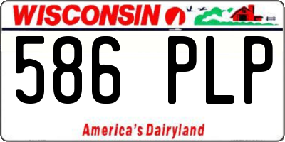 WI license plate 586PLP