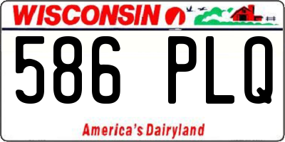 WI license plate 586PLQ