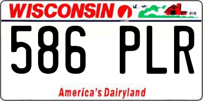 WI license plate 586PLR