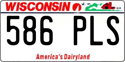 WI license plate 586PLS