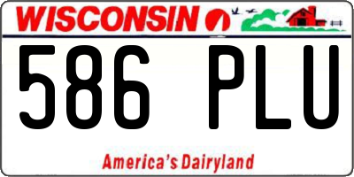 WI license plate 586PLU