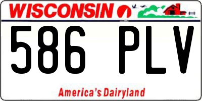 WI license plate 586PLV