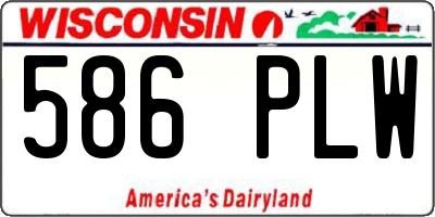 WI license plate 586PLW