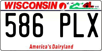 WI license plate 586PLX