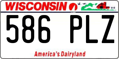 WI license plate 586PLZ