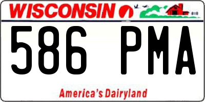 WI license plate 586PMA