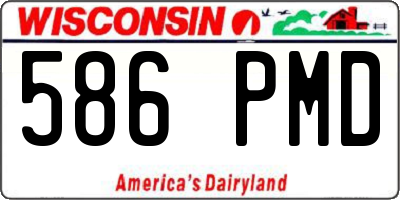 WI license plate 586PMD