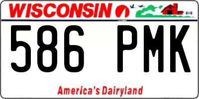 WI license plate 586PMK