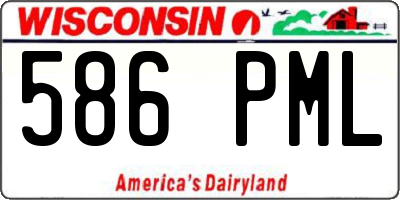 WI license plate 586PML