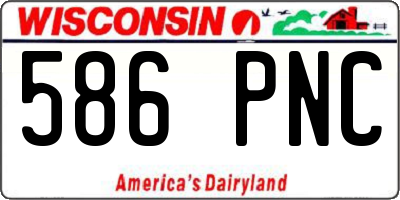WI license plate 586PNC