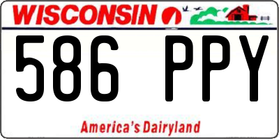 WI license plate 586PPY
