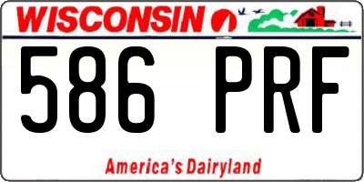 WI license plate 586PRF