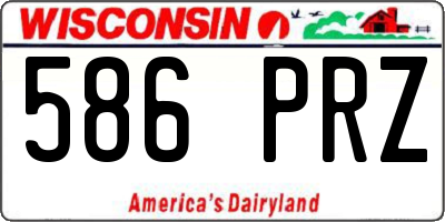 WI license plate 586PRZ