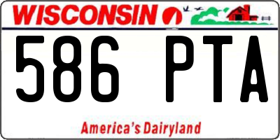 WI license plate 586PTA