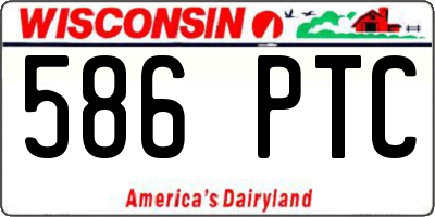 WI license plate 586PTC
