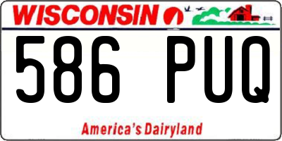 WI license plate 586PUQ