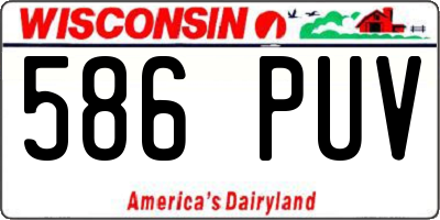 WI license plate 586PUV