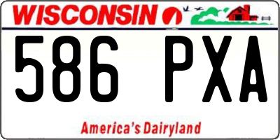 WI license plate 586PXA