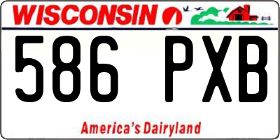 WI license plate 586PXB
