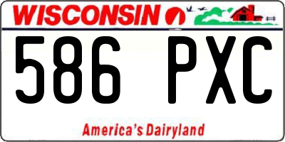 WI license plate 586PXC