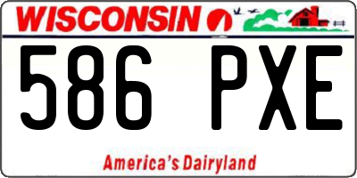 WI license plate 586PXE