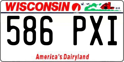 WI license plate 586PXI