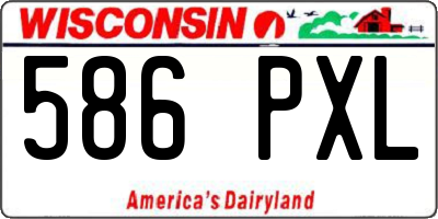 WI license plate 586PXL