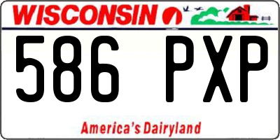 WI license plate 586PXP