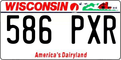 WI license plate 586PXR