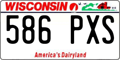 WI license plate 586PXS