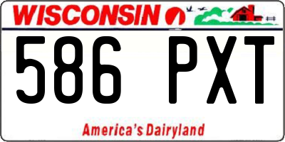 WI license plate 586PXT