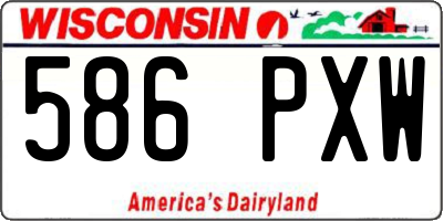 WI license plate 586PXW