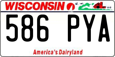 WI license plate 586PYA