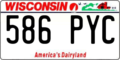 WI license plate 586PYC