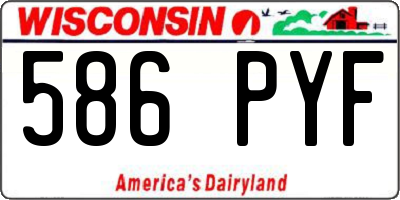 WI license plate 586PYF