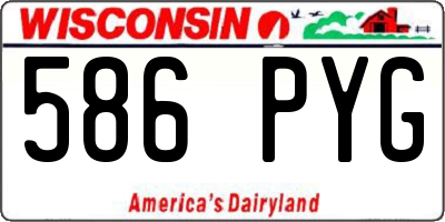 WI license plate 586PYG