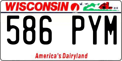 WI license plate 586PYM