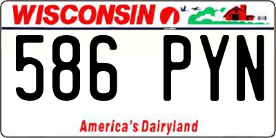 WI license plate 586PYN