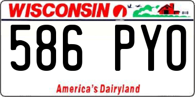 WI license plate 586PYO