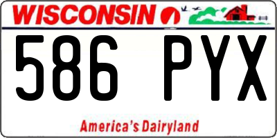 WI license plate 586PYX