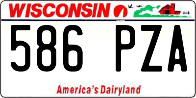 WI license plate 586PZA