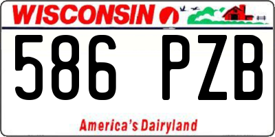 WI license plate 586PZB