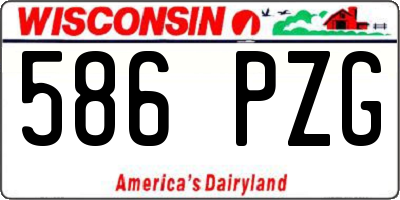 WI license plate 586PZG