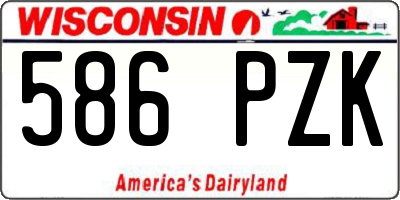 WI license plate 586PZK