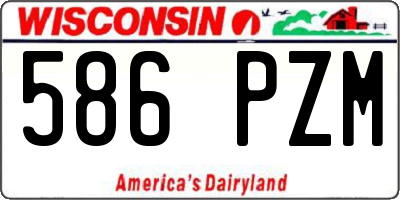 WI license plate 586PZM