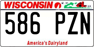 WI license plate 586PZN