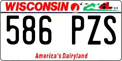 WI license plate 586PZS