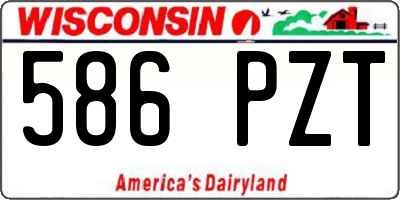 WI license plate 586PZT