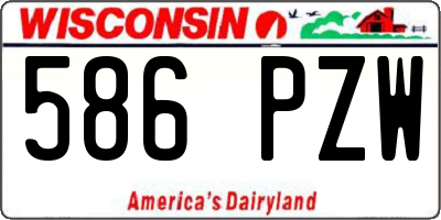 WI license plate 586PZW