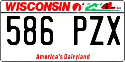 WI license plate 586PZX